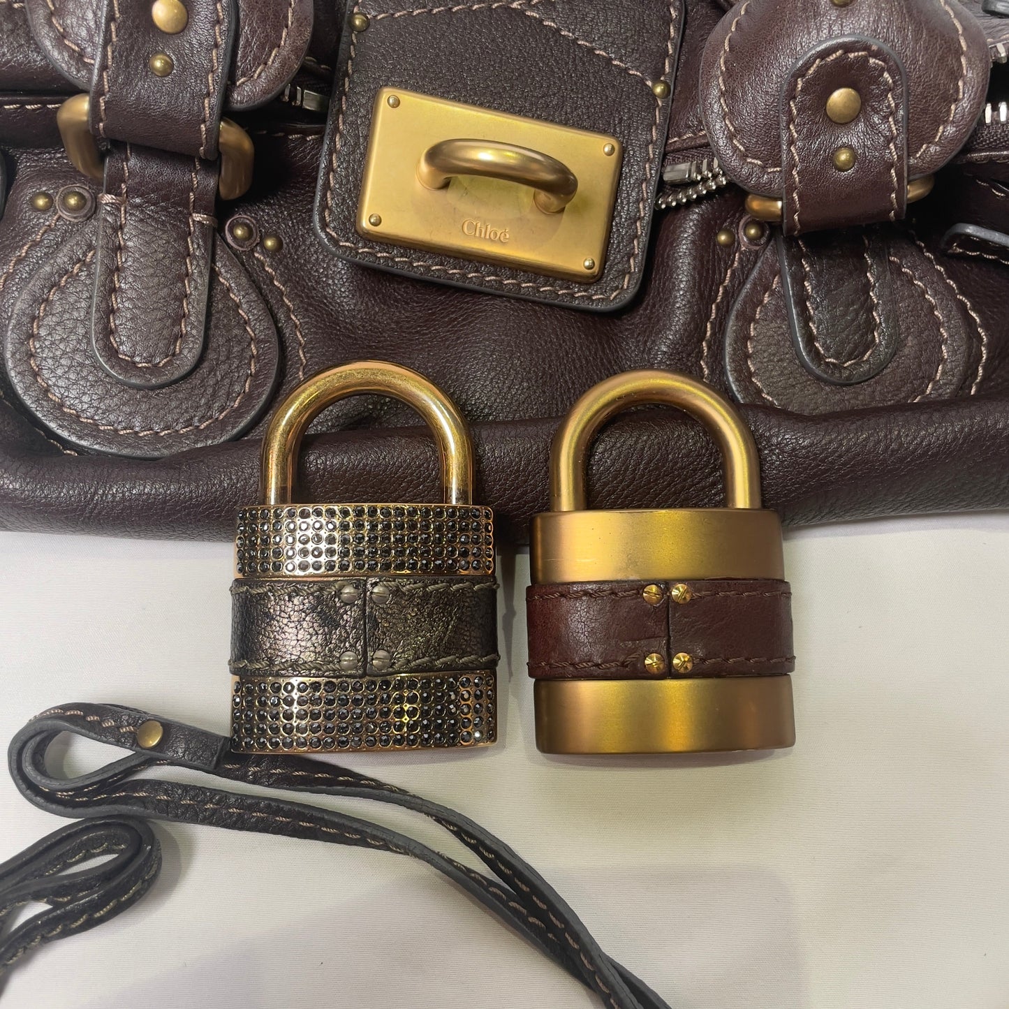💎 Pre-owned CHLOÉ 2011 brown paddington bag Swarovski 💎