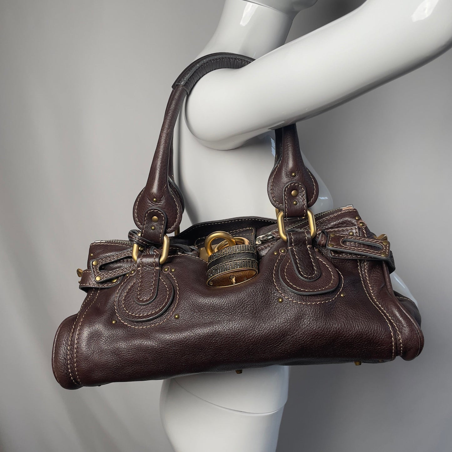 💎 Pre-owned CHLOÉ 2011 brown paddington bag Swarovski 💎