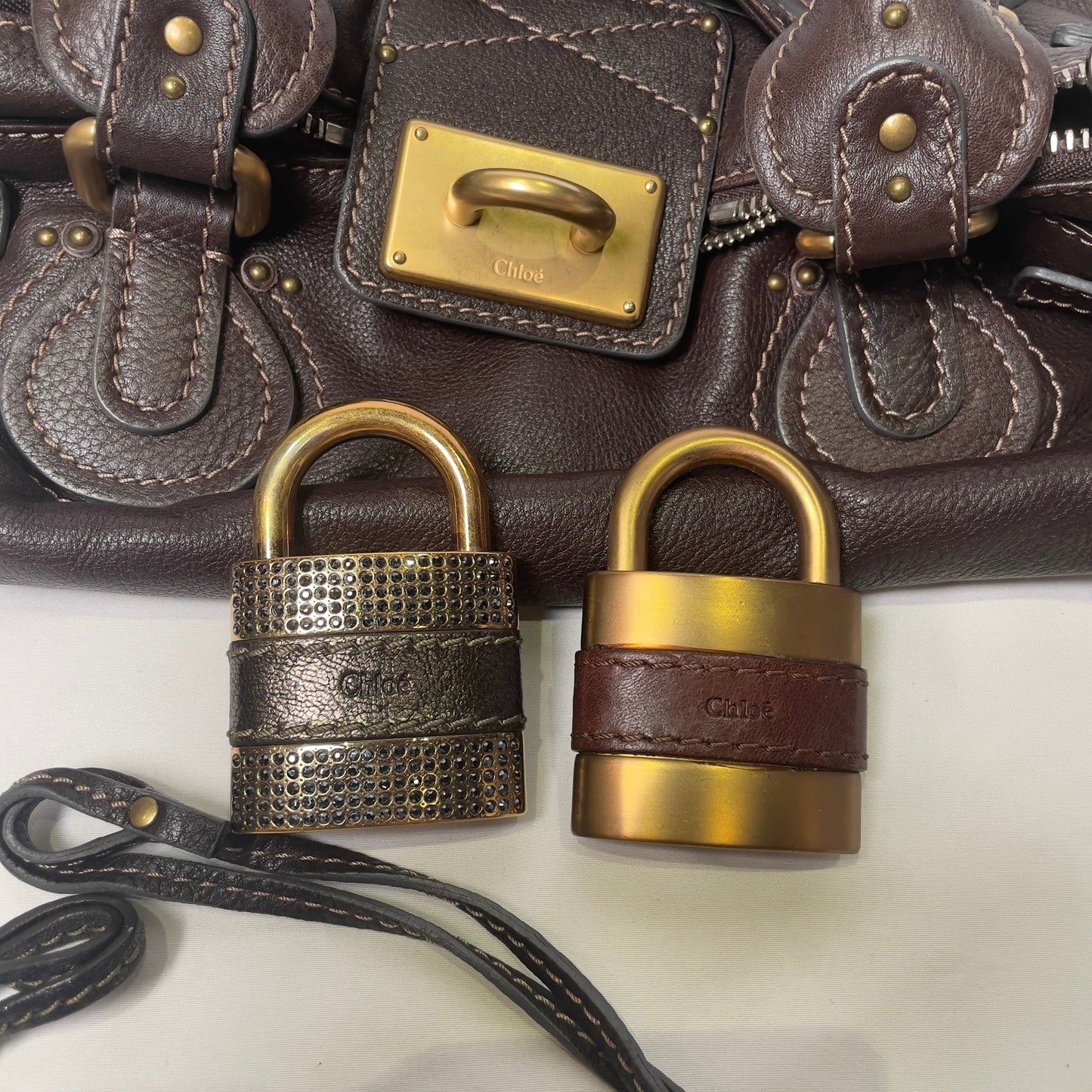 💎 Pre-owned CHLOÉ 2011 brown paddington bag Swarovski 💎