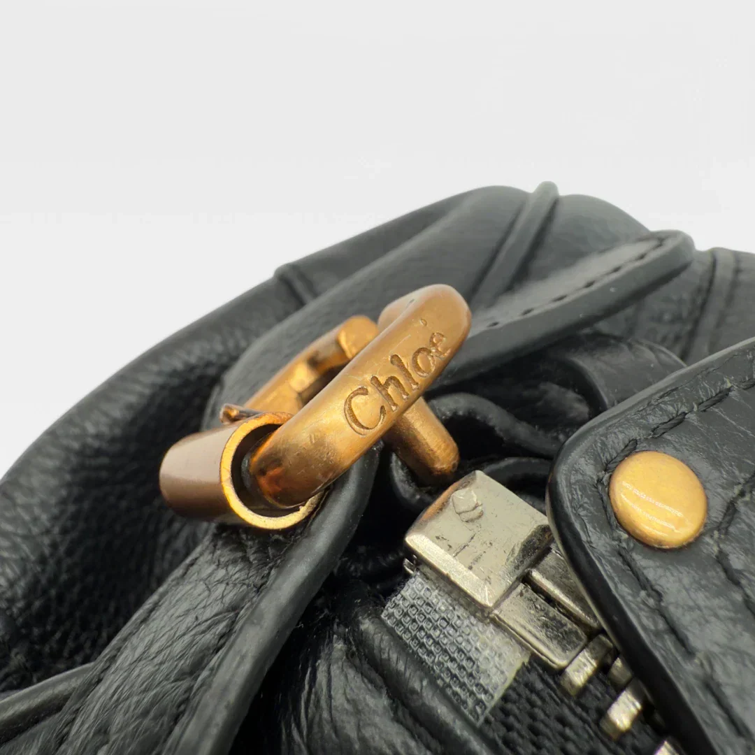 Chloé handbag Paddington gold hardware in black leather