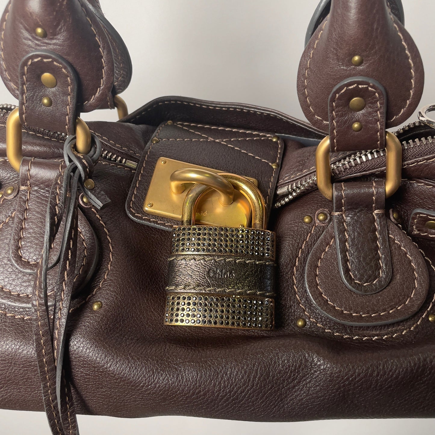 💎 Pre-owned CHLOÉ 2011 brown paddington bag Swarovski 💎