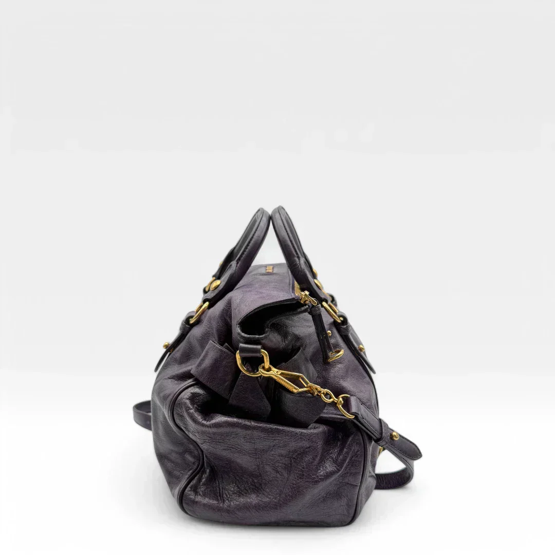 💎 Pre-owned Miu Miu handbag Vitello Satchel purple 💎