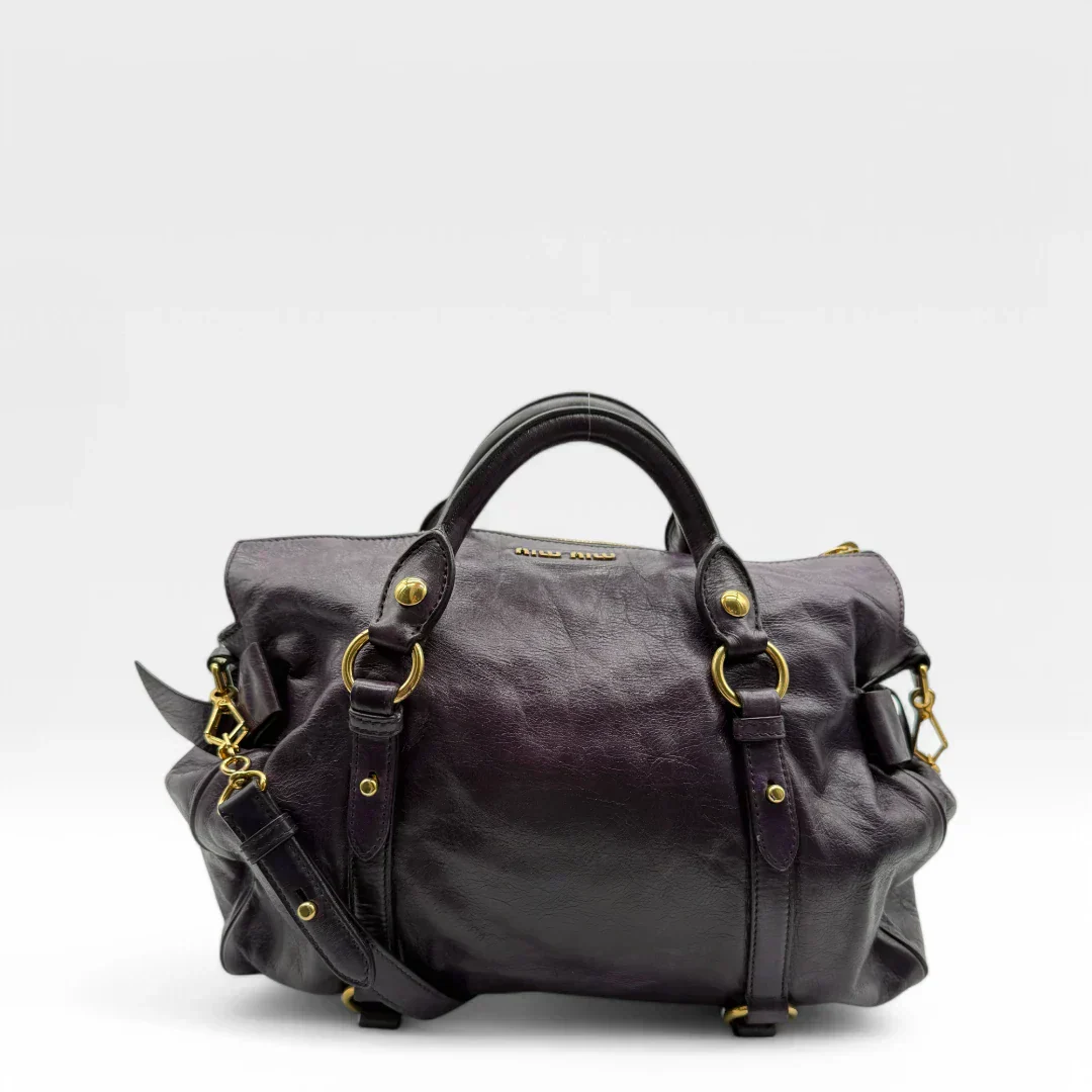 💎 Pre-owned Miu Miu handbag Vitello Satchel purple 💎