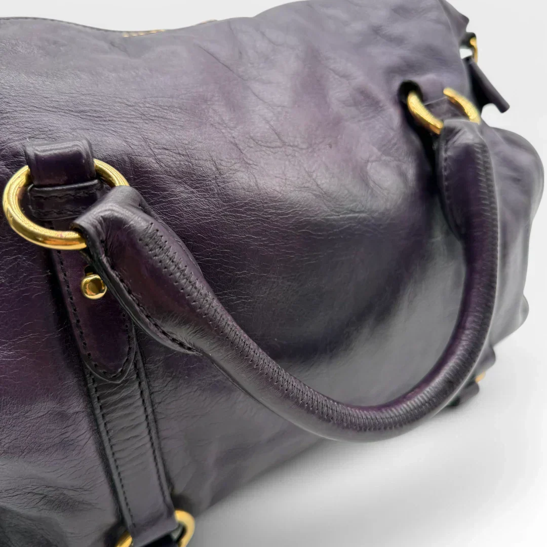 💎 Pre-owned Miu Miu handbag Vitello Satchel purple 💎