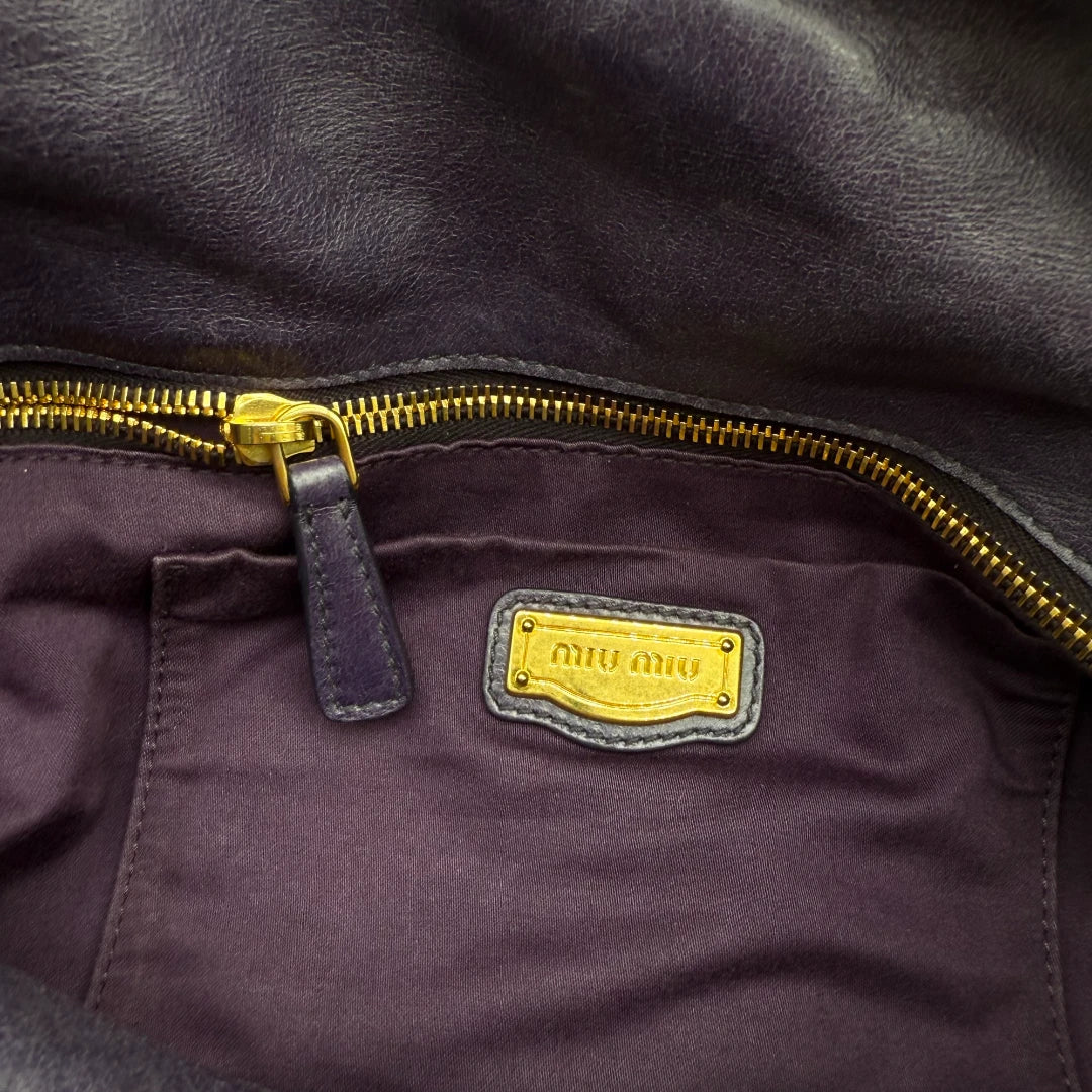 💎 Pre-owned Miu Miu handbag Vitello Satchel purple 💎