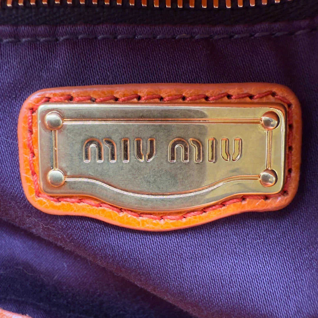 Miu Miu handbag Vitello Satchel orange