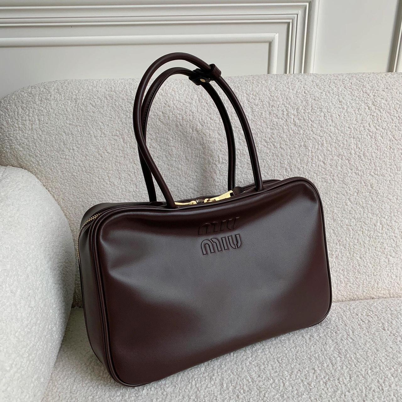 Authentic Miu Miu Brown Leather Bag Retro Y2K 00s Custom Like New