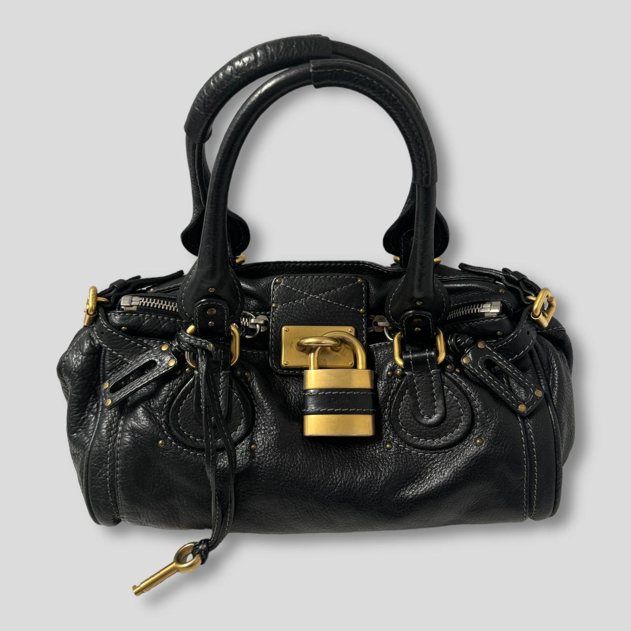 CHLOÉ Paddington Bag Black Leather With Gold Lock Hardware