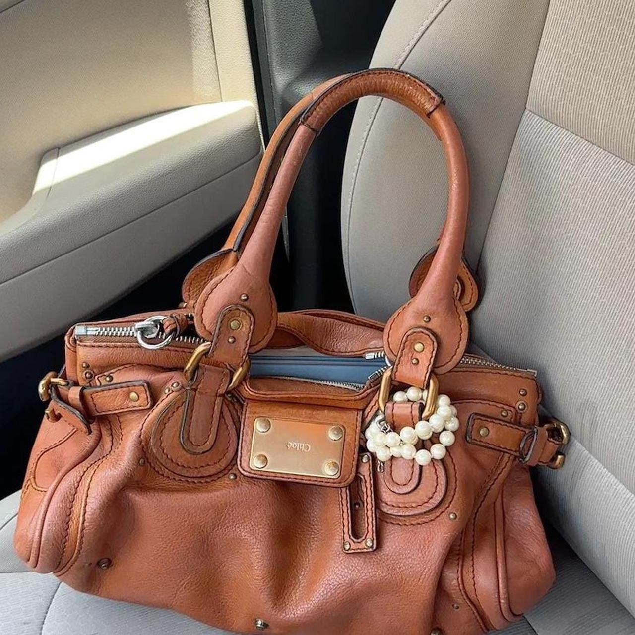Authentic Chloé Paddington 2005 Cognac Brown Vintage Bag with Padlock and Key