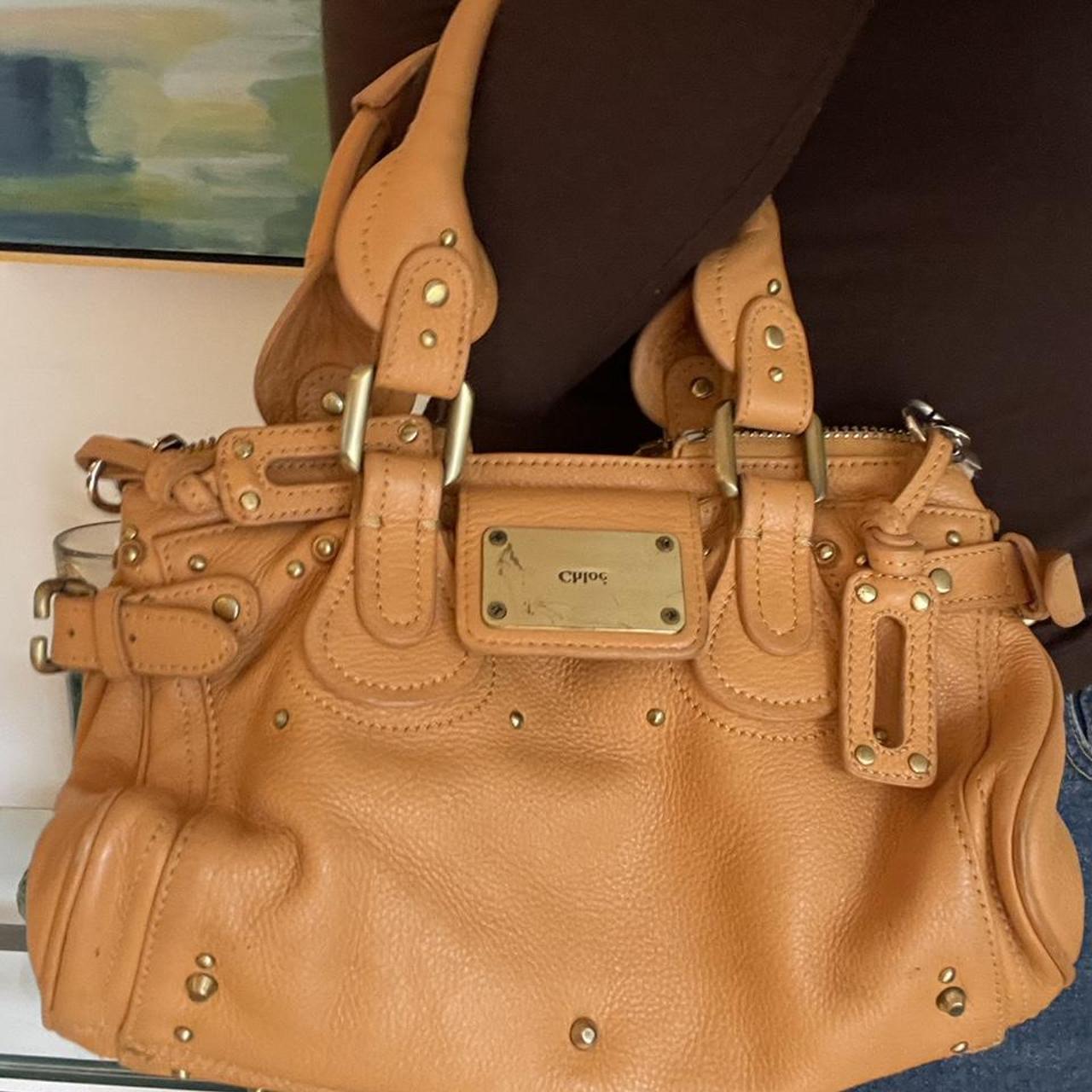 Authentic Chloe Paddington Tan Leather Bag With Key Missing Lock Vintage