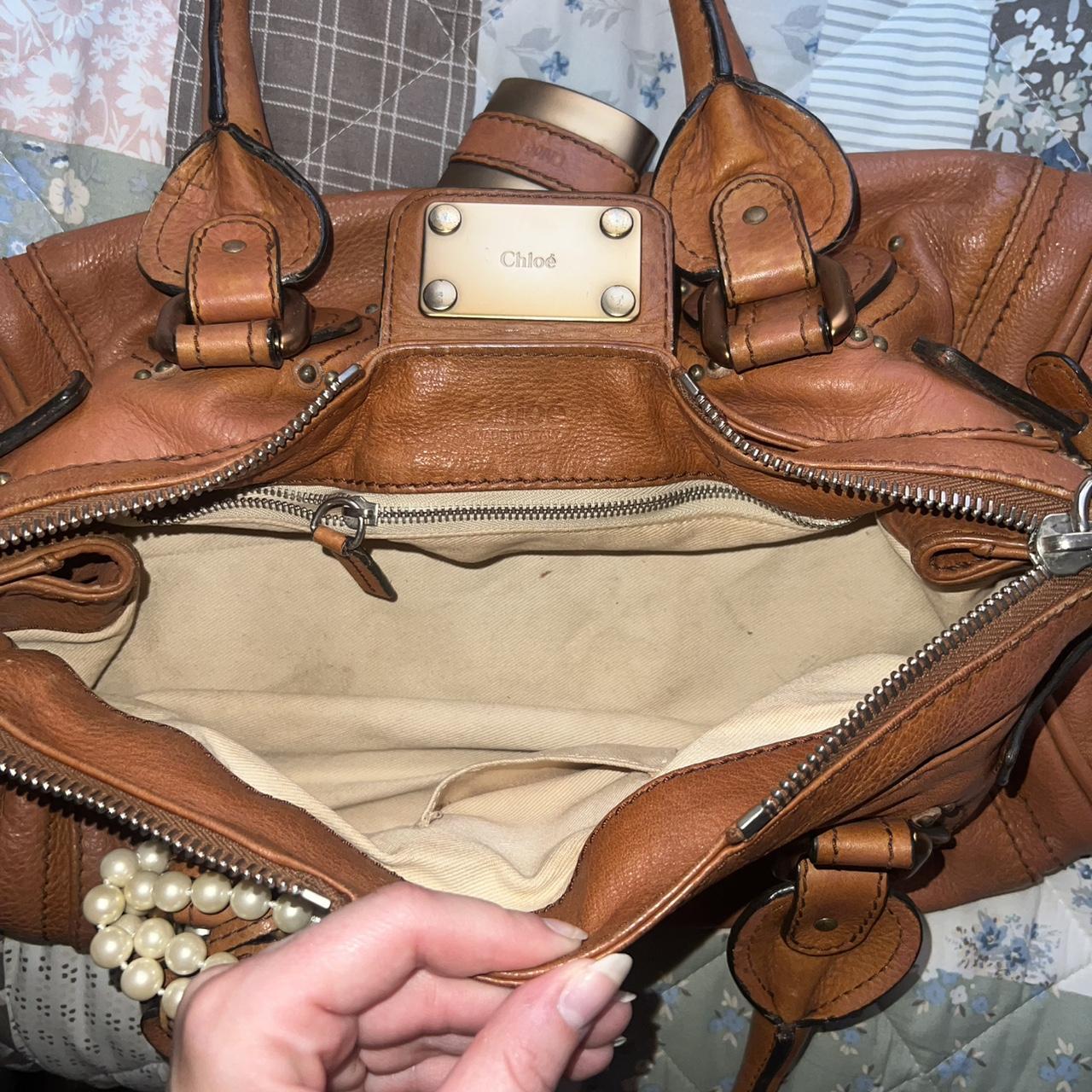 Authentic Chloé Paddington 2005 Cognac Brown Vintage Bag with Padlock and Key