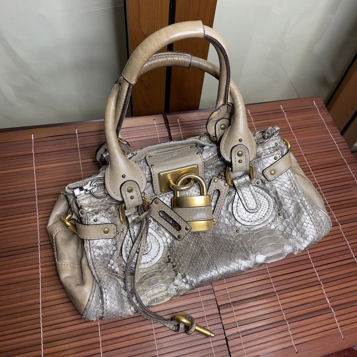 💎 Pre-owned CHLOÉ 2008 limited editon python paddington bag 💎