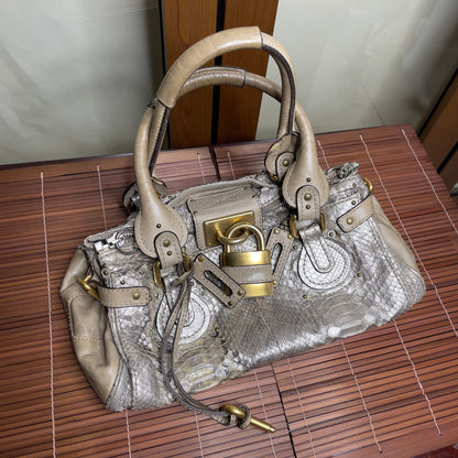 💎 Pre-owned CHLOÉ 2008 limited editon python paddington bag 💎