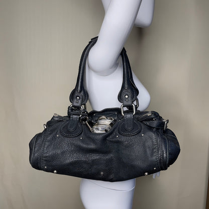 💎 Pre-owned CHLOÉ 2008 lambskin paddington with lucite x metal padlock 💎