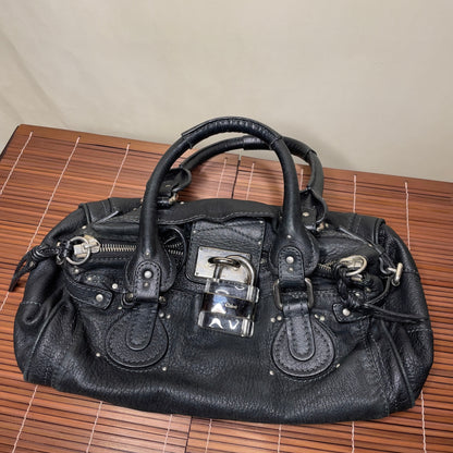 💎 Pre-owned CHLOÉ 2008 lambskin paddington with lucite x metal padlock 💎