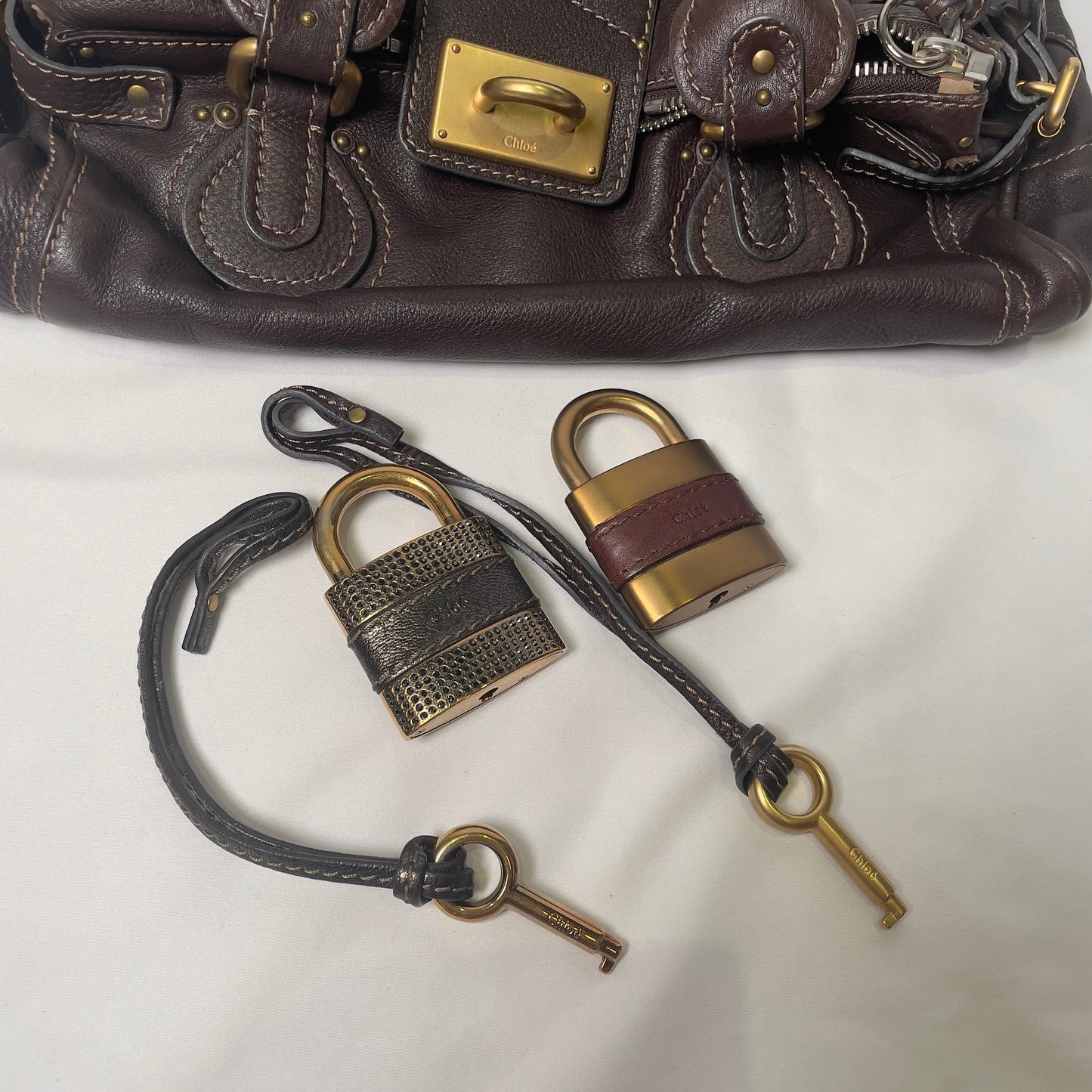 💎 Pre-owned CHLOÉ 2011 brown paddington bag Swarovski 💎