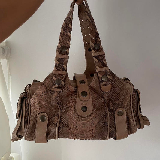 Vintage 2010 Chloé Brown Python Silverado