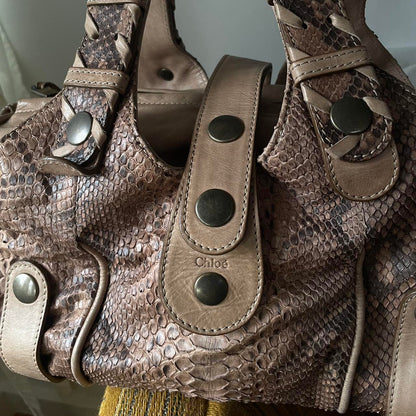 Vintage 2010 Chloé Brown Python Silverado