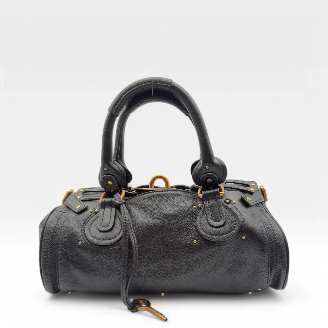 Chloé handbag Paddington gold hardware in black leather