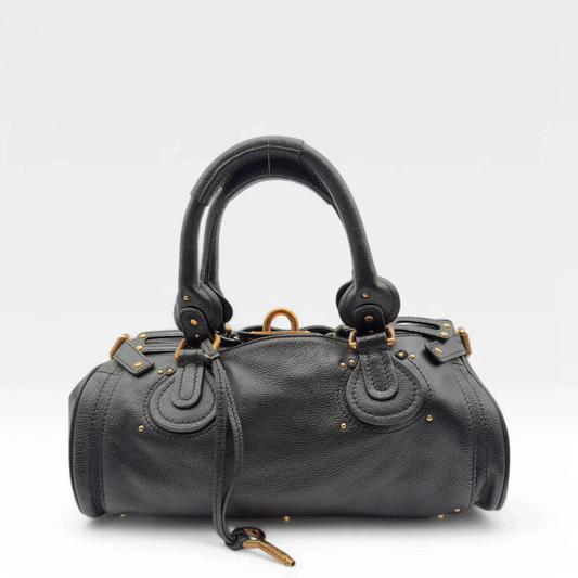 Chloé handbag Paddington gold hardware in black leather