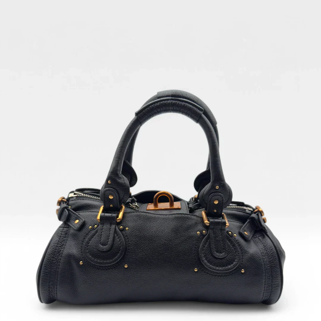 Chloé handbag Paddington gold hardware in black leather