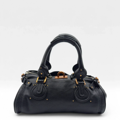 Chloé handbag Paddington gold hardware in black leather
