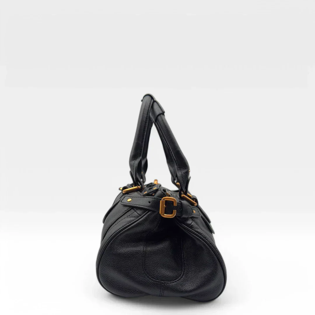 Chloé handbag Paddington gold hardware in black leather