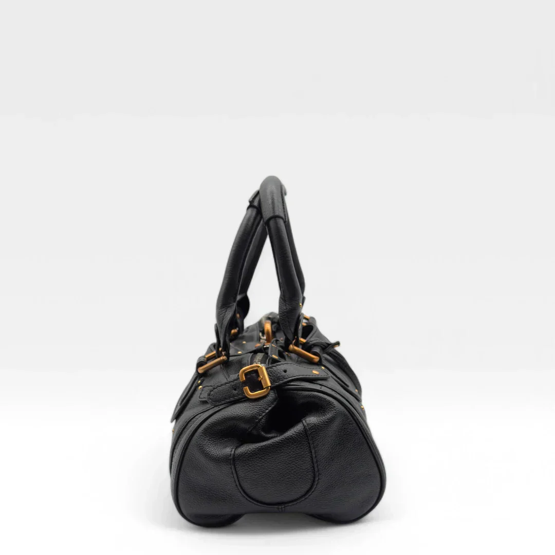 Chloé handbag Paddington gold hardware in black leather