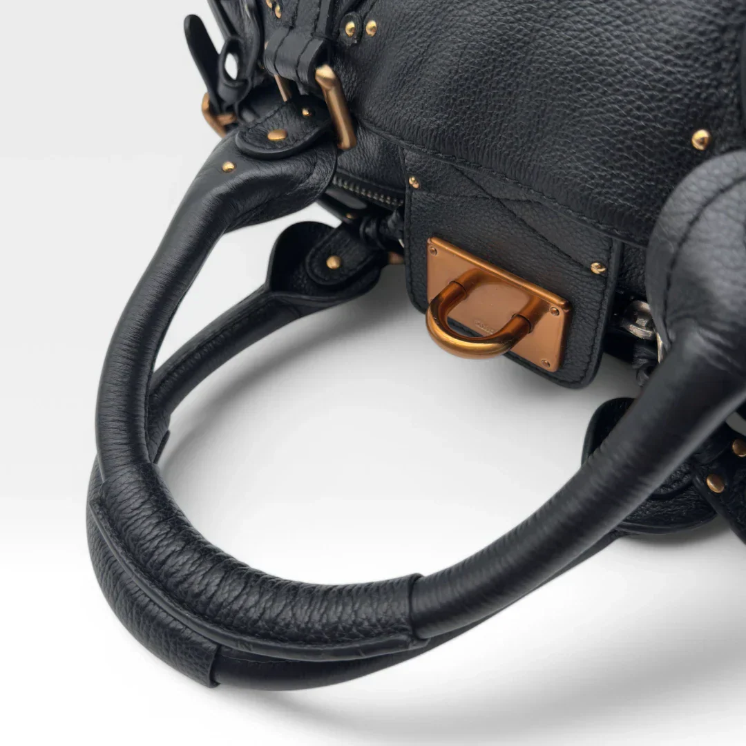 Chloé handbag Paddington gold hardware in black leather