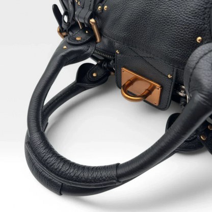 Chloé handbag Paddington gold hardware in black leather