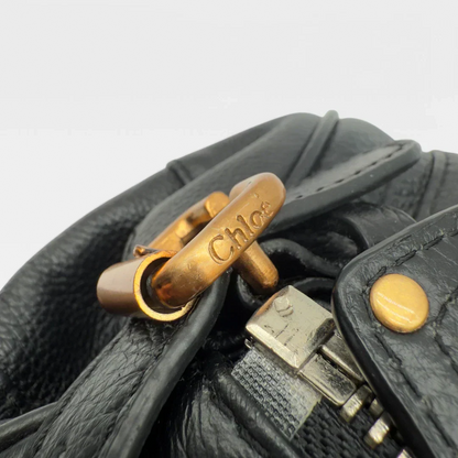 Chloé handbag Paddington gold hardware in black leather
