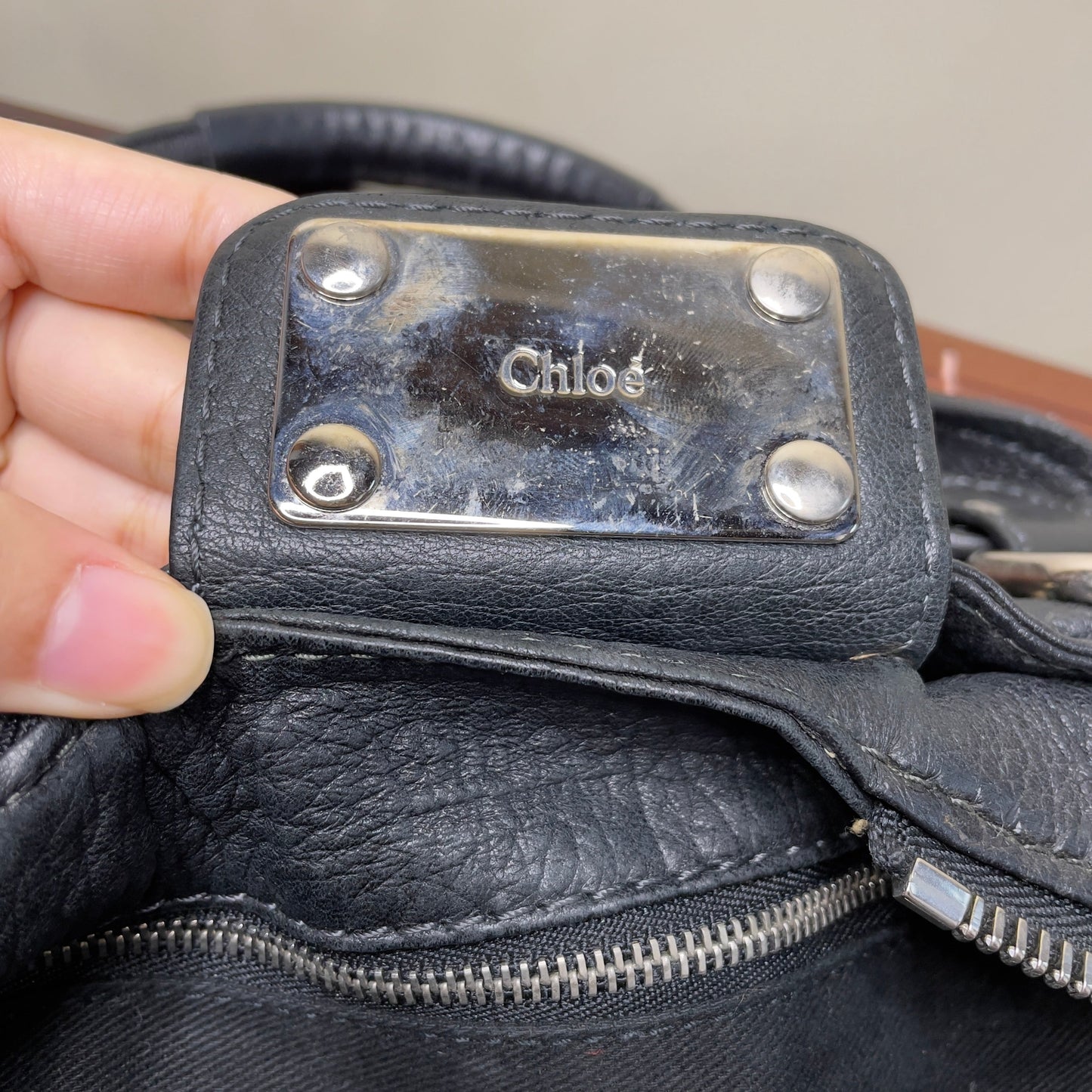 💎 Pre-owned CHLOÉ 2008 lambskin paddington with lucite x metal padlock 💎