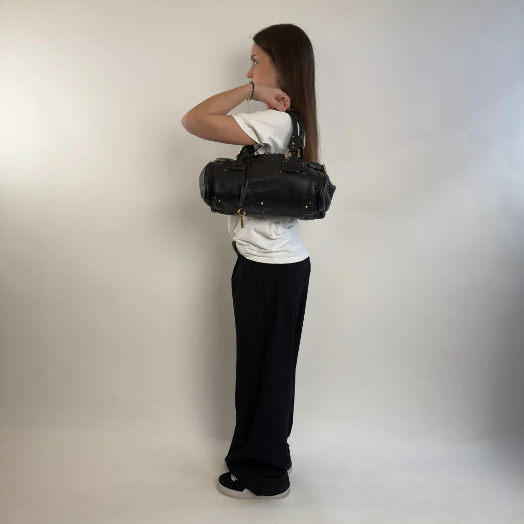 Chloé handbag Paddington gold hardware in black leather