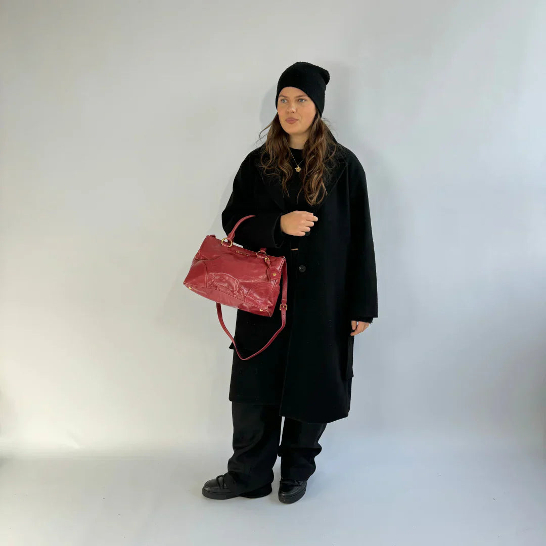 Miu Miu handbag Vitello Shine with shoulder strap made of red leather