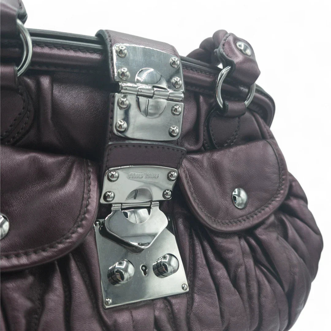 Miu Miu handbag Matelasse made of purple leather