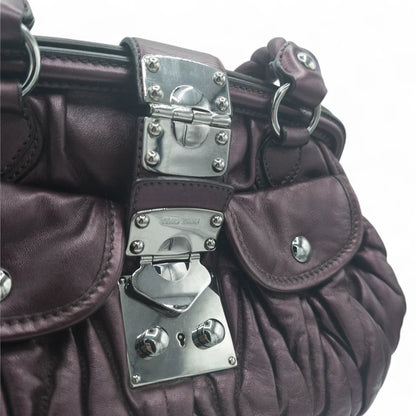 Miu Miu handbag Matelasse made of purple leather
