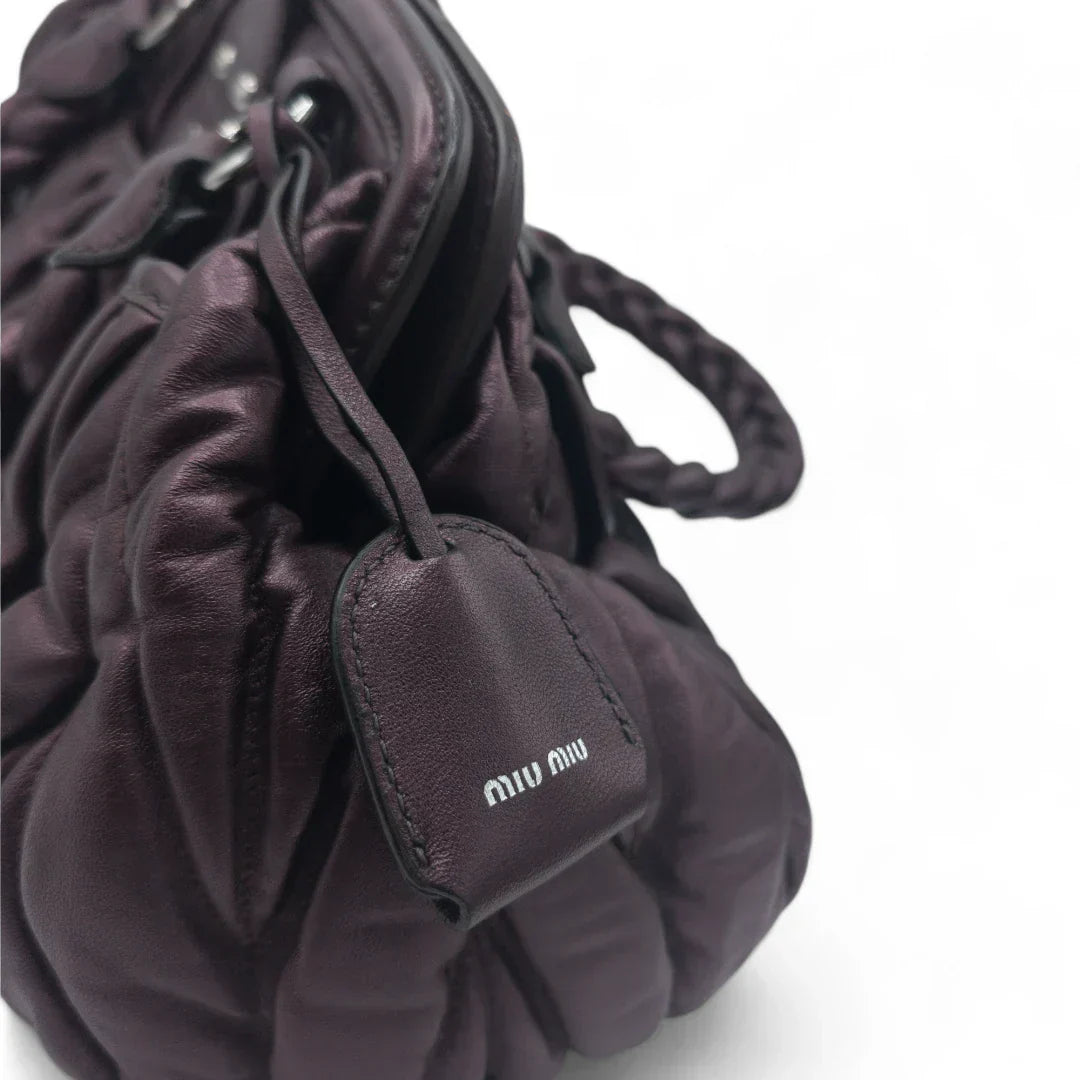 Miu Miu handbag Matelasse made of purple leather