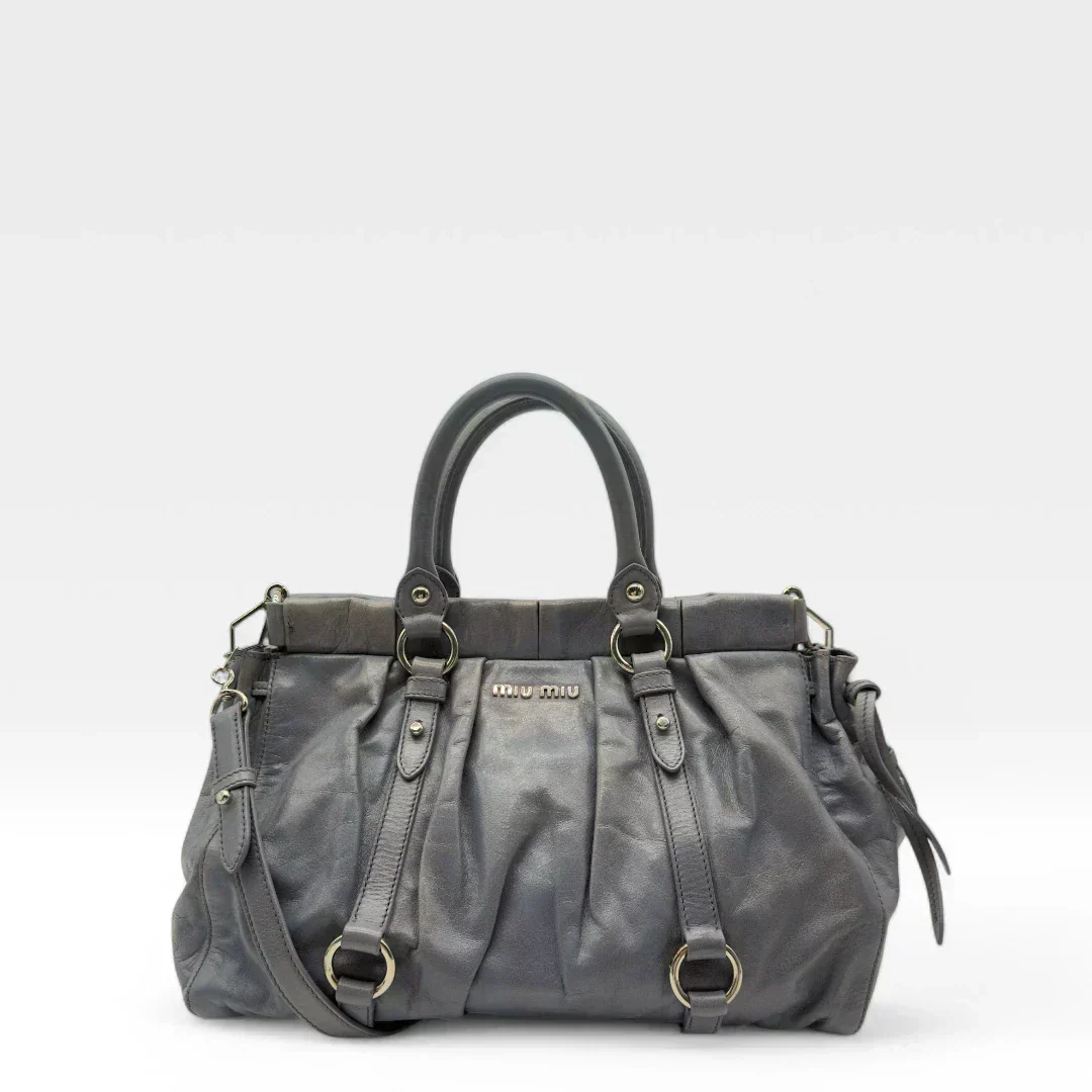 💎 Pre-owned Miu Miu handbag Vitello Lux blue/lilac 💎