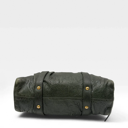 💎 Pre-owned Miu Miu Vitello Lux handbag with shoulder strap in dark green leather 💎