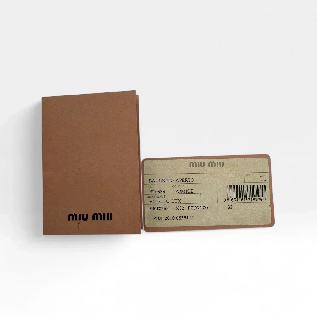 💎 Pre-owned Miu Miu handbag Vitello Lux with shoulder strap made of beige leather 💎