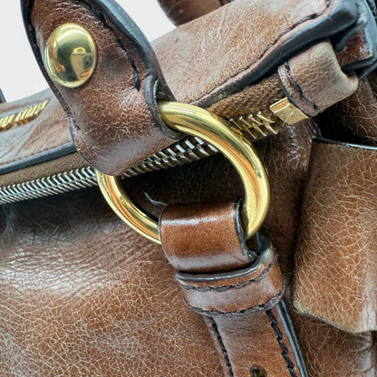 Miu Miu handbag Vitello Satchel small with shoulder strap made of brown leather