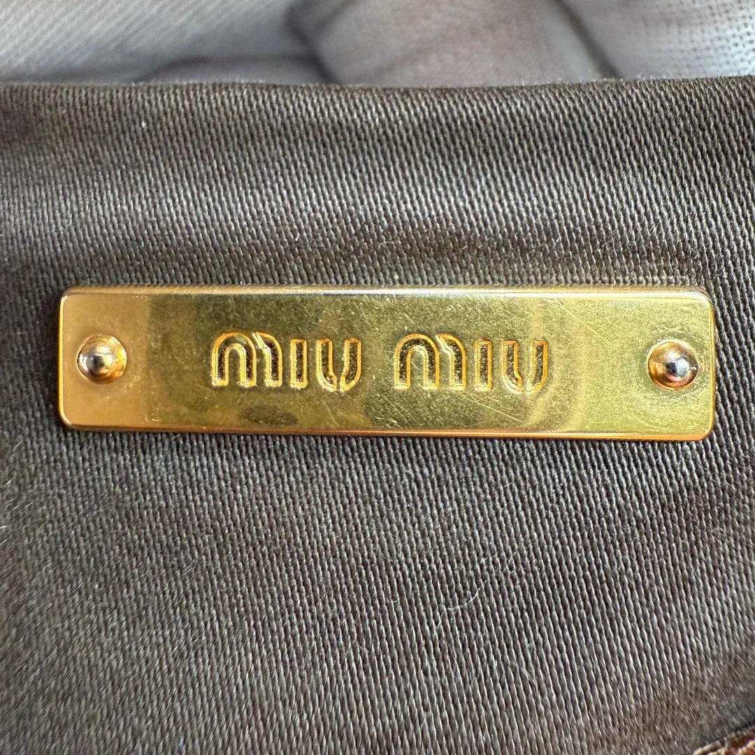 Miu Miu handbag Vitello Satchel small with shoulder strap made of brown leather