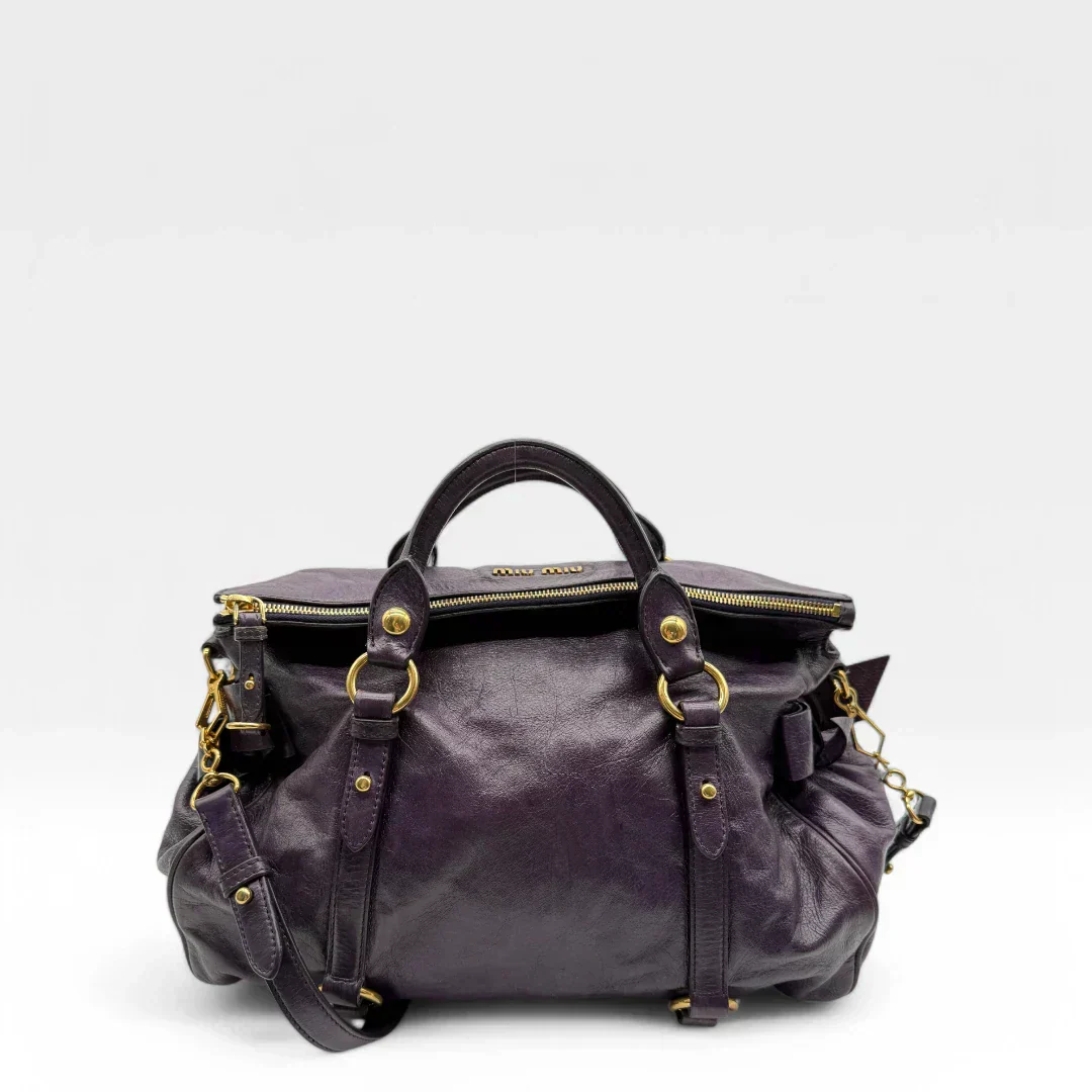 💎 Pre-owned Miu Miu handbag Vitello Satchel purple 💎