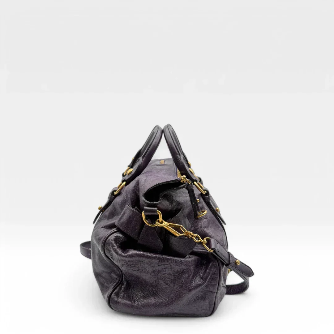 Miu Miu handbag Vitello Satchel purple