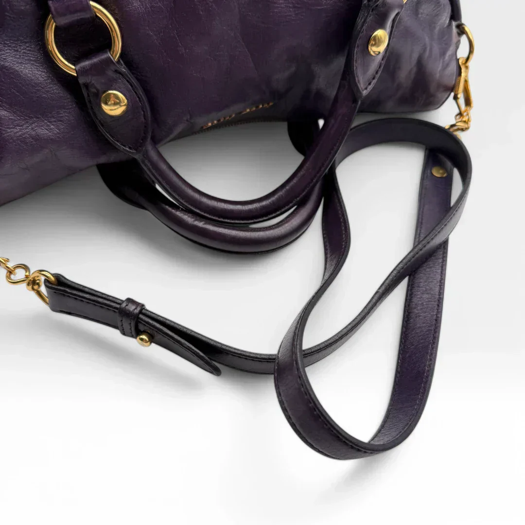 💎 Pre-owned Miu Miu handbag Vitello Satchel purple 💎