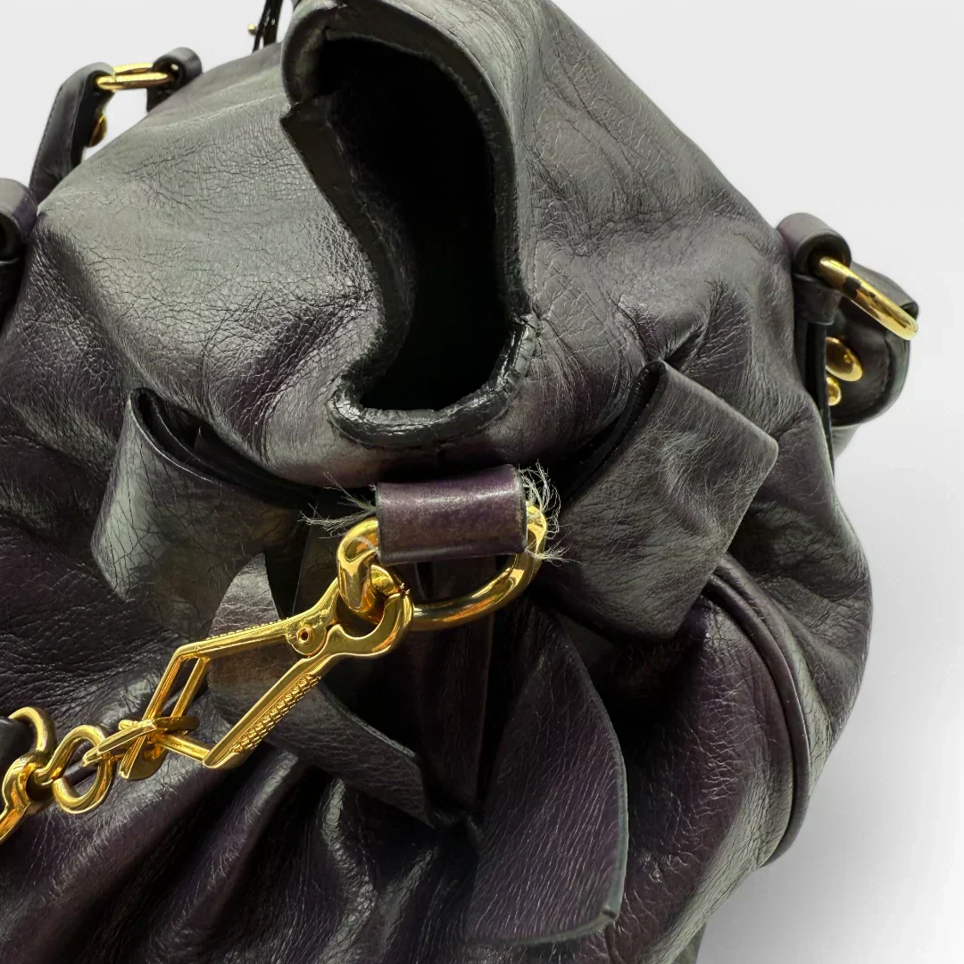 💎 Pre-owned Miu Miu handbag Vitello Satchel purple 💎