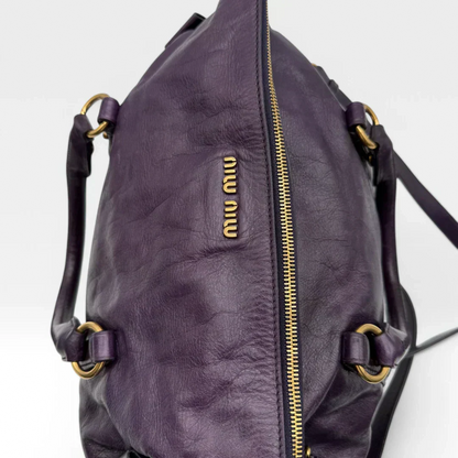💎 Pre-owned Miu Miu handbag Vitello Satchel purple 💎