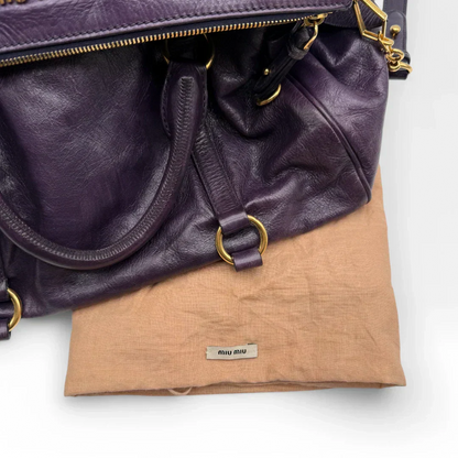 💎 Pre-owned Miu Miu handbag Vitello Satchel purple 💎