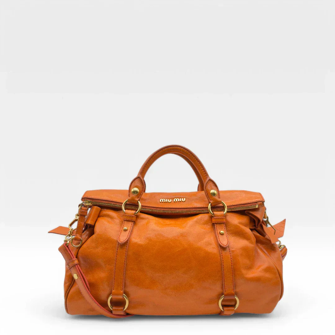Miu Miu handbag Vitello Satchel orange