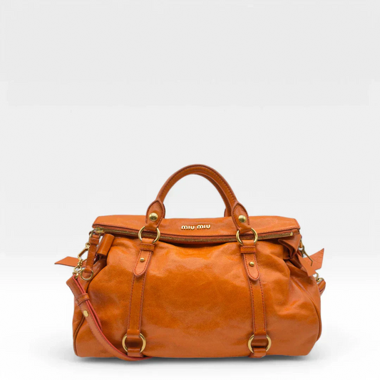 Miu Miu handbag Vitello Satchel orange